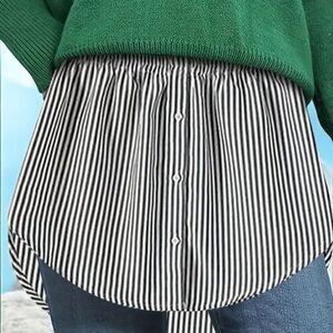 WOMANS HALF SLIP STRIPED Shirt EXTENDER NEW 2XL